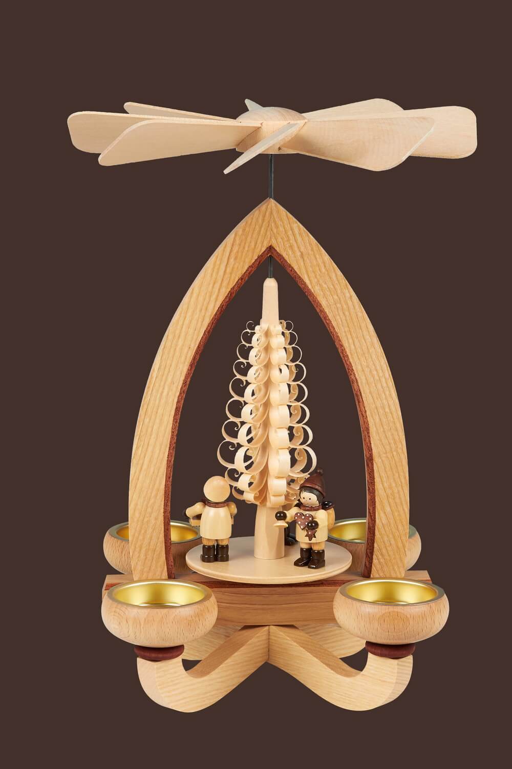 Christmas pyramid Striezelkinder for tea lights, 28 cm by Heinz Lorenz_pic2