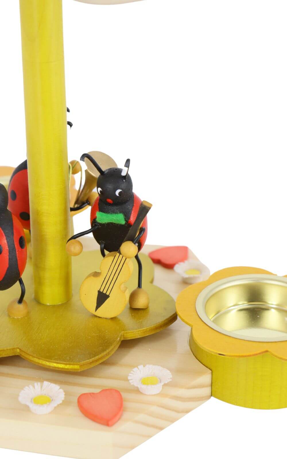 Tea light pyramid with beetle musicians, 19 cm by Ralf Zenker_3