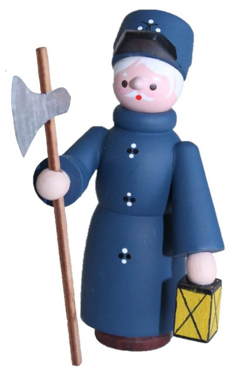 Miniature night watchman, blue, 7 cm by Romy Thiel