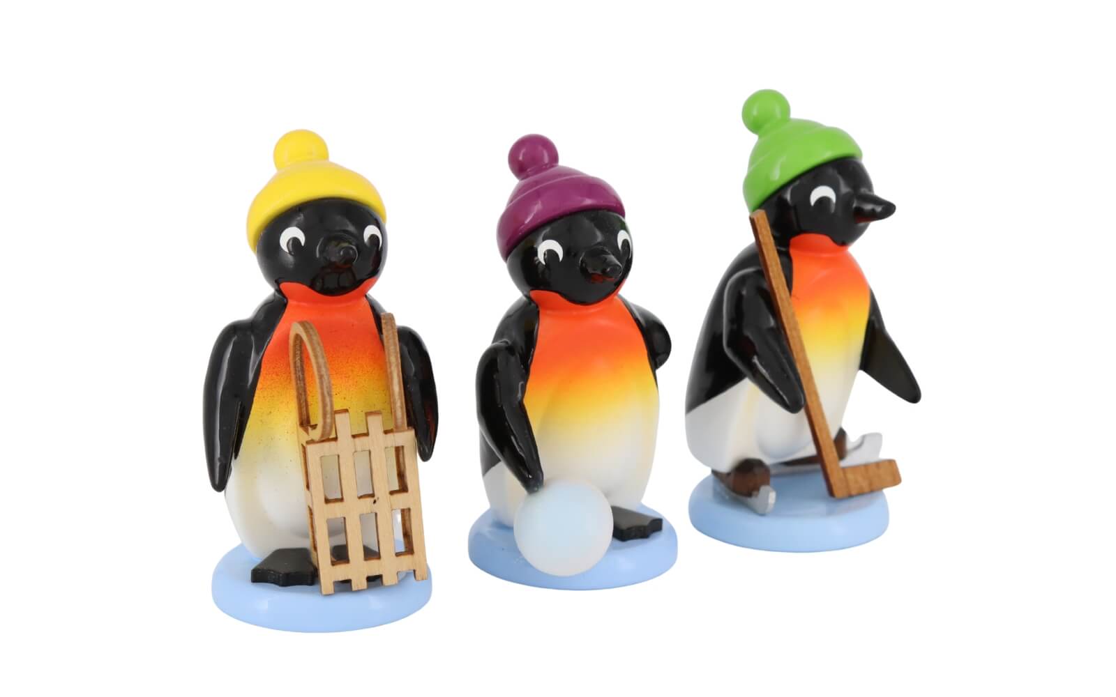 Miniature penguins recreational athlete, 3 pieces, 6 cm, colored by SEIFFEN.COM