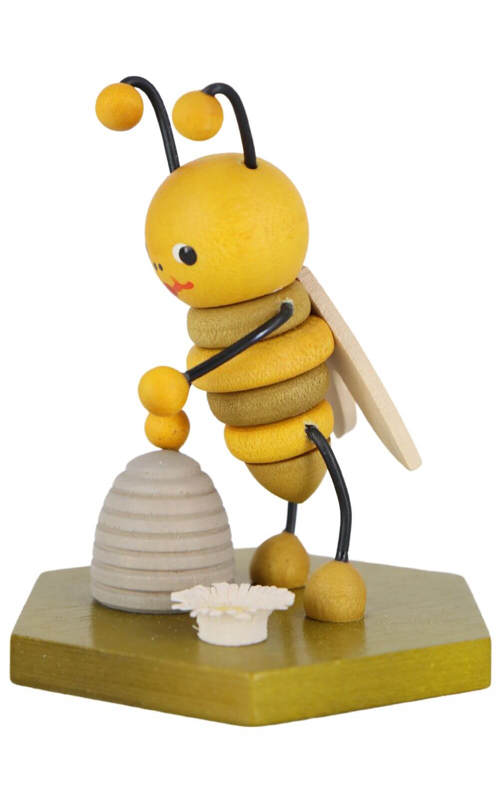 Miniature bee with beehive, 8 cm, colored by Ralf Zenker_3