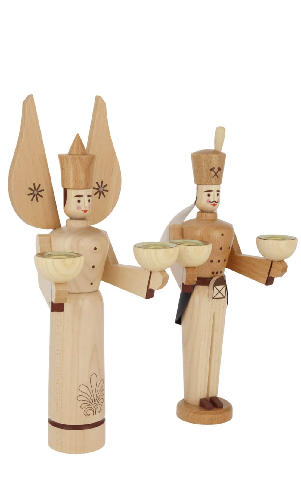 Miner and angel for wax candles, natural by Eckert_3