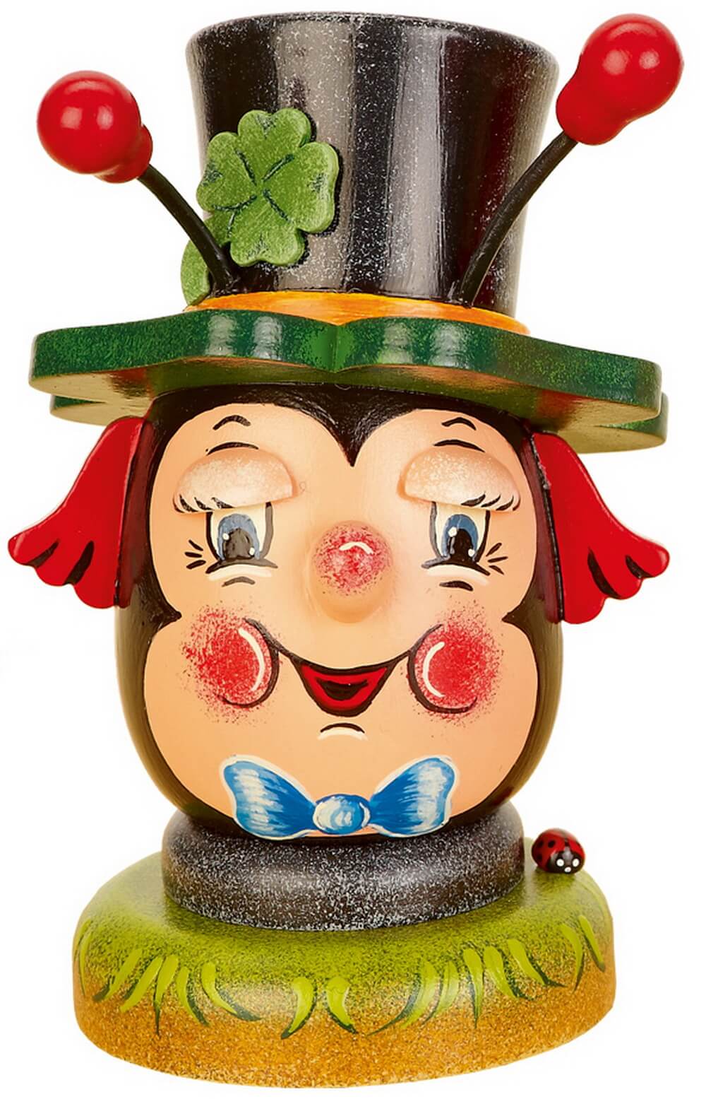 Smoking man Glückskäfer mini, 12 cm, colored by Hubrig Volkskunst