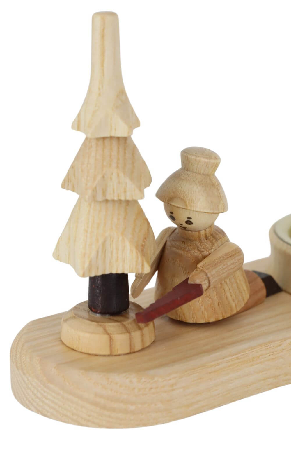 Candle holder tree thief, 6 cm, natural by toy maker Günther_2