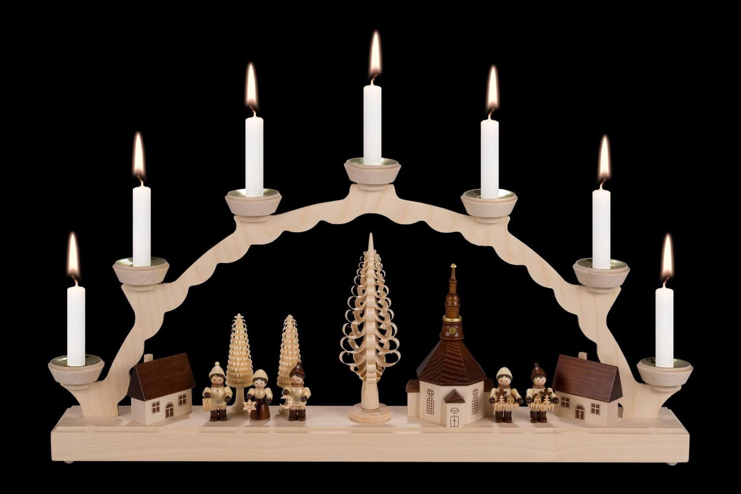 Candle arch Seiffen village with children for wax candles by SEIFFEN.COM_2