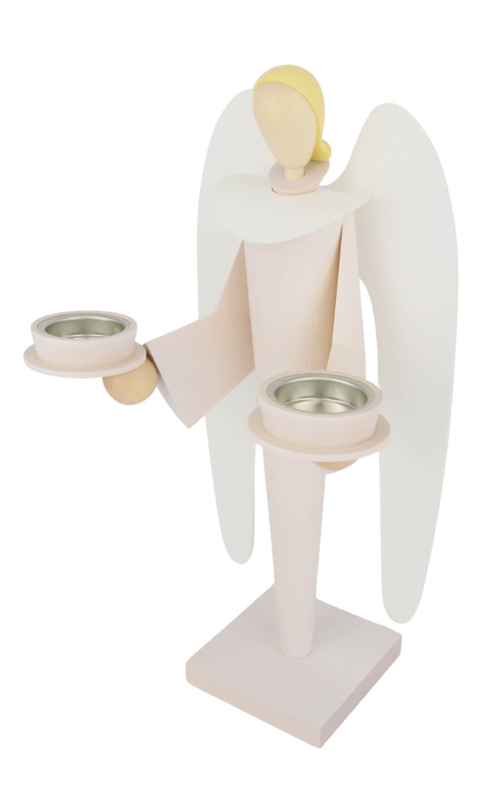Christmas angel for tea lights, 39 cm, white by KWO_2