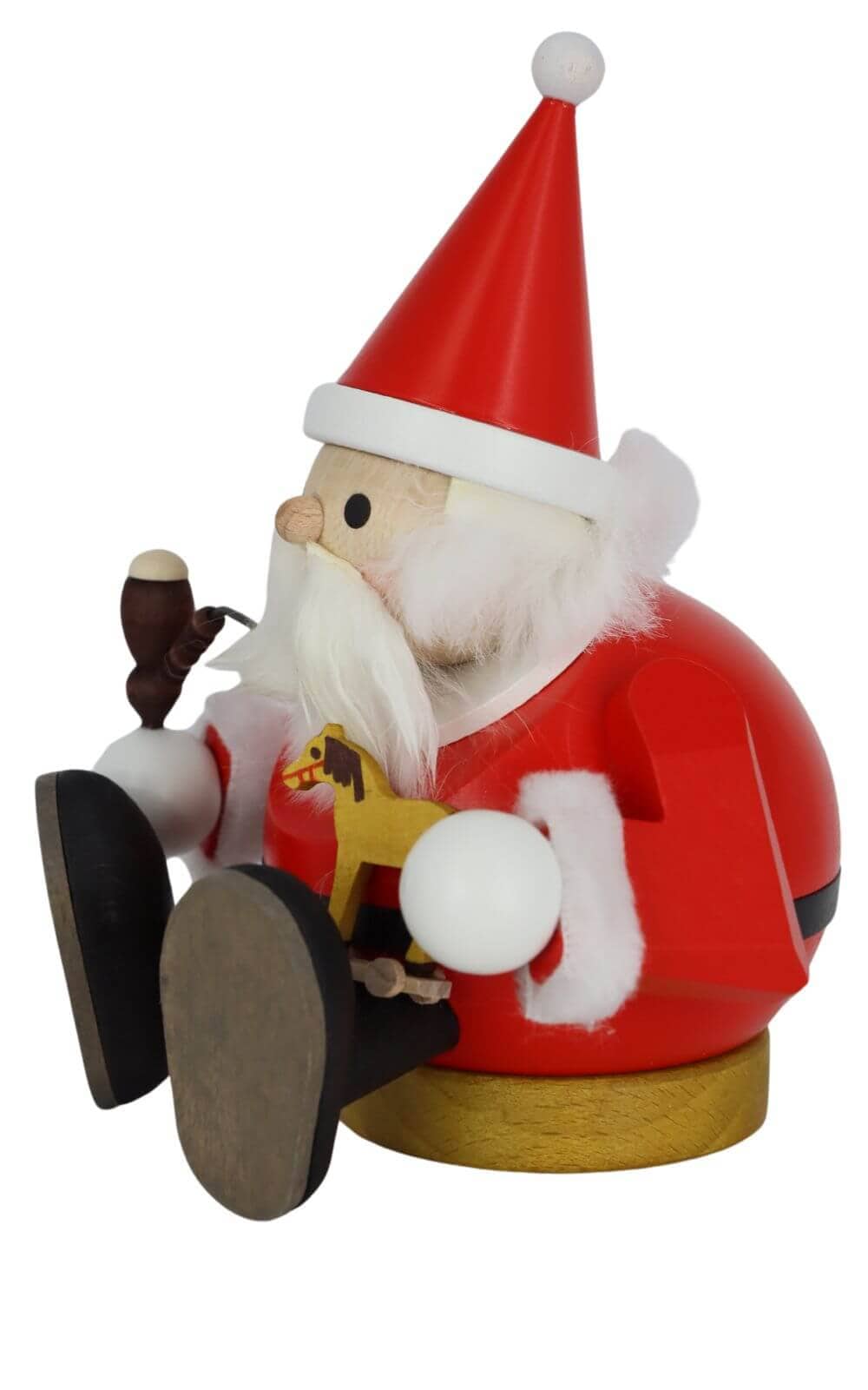 Smoking man Santa Claus sitting, 15 cm, colored by Richard Glässer_3