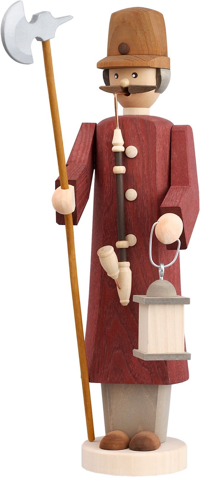 Smoking man night watchman, 31 cm, colored by Seiffener Volkskunst eG