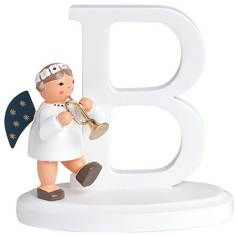Miniature Christmas angel with the letter B, 7 cm by KWO