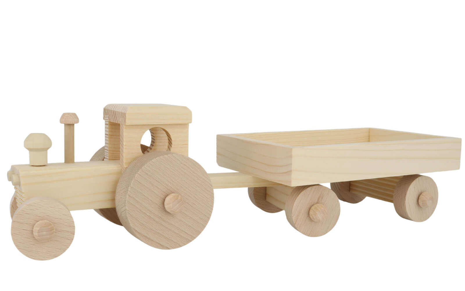 Wooden tractor with trailer by Robbi Weber_3