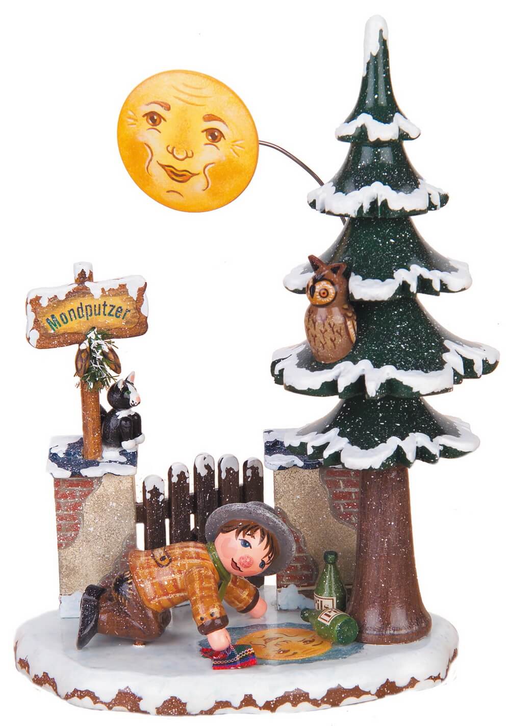 Winter child moon cleaner, 16 cm, colored by Hubrig Volkskunst