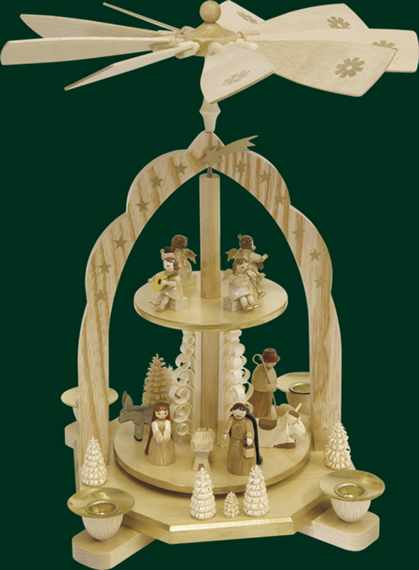 Christmas pyramid Nativity with angels, 2-storey by Richard Glässer_2