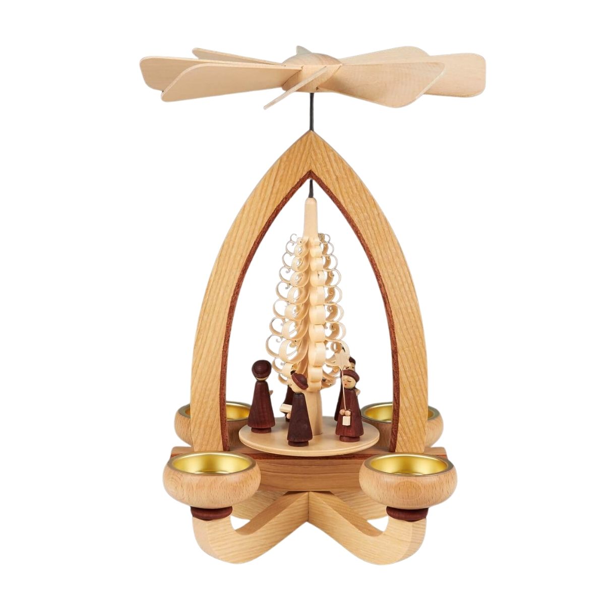 Christmas pyramid with currende for tea lights, 28 cm by Heinz Lorenz