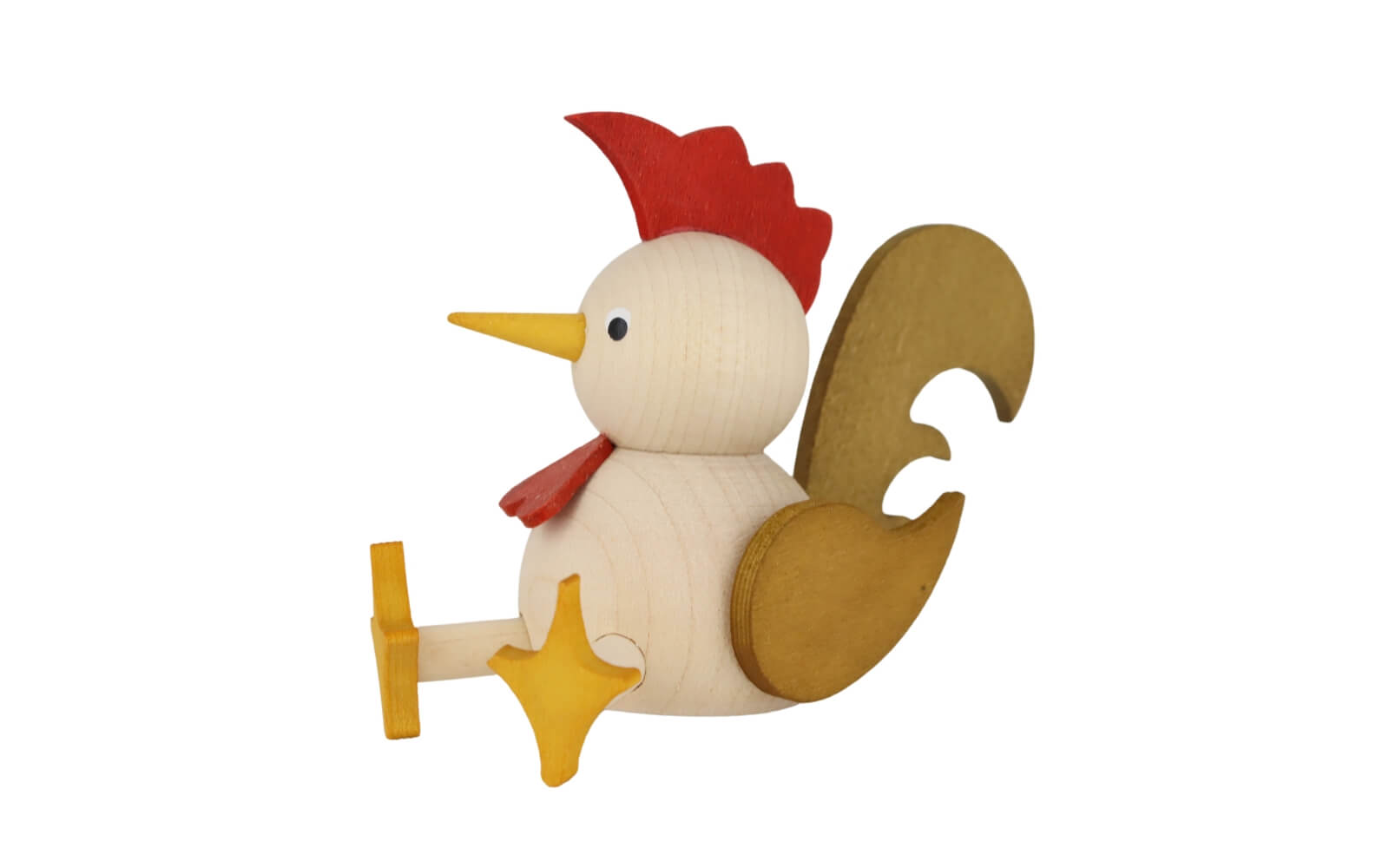Miniature cockerel, sitting, 7 cm, natural by Ralf Zenker_3