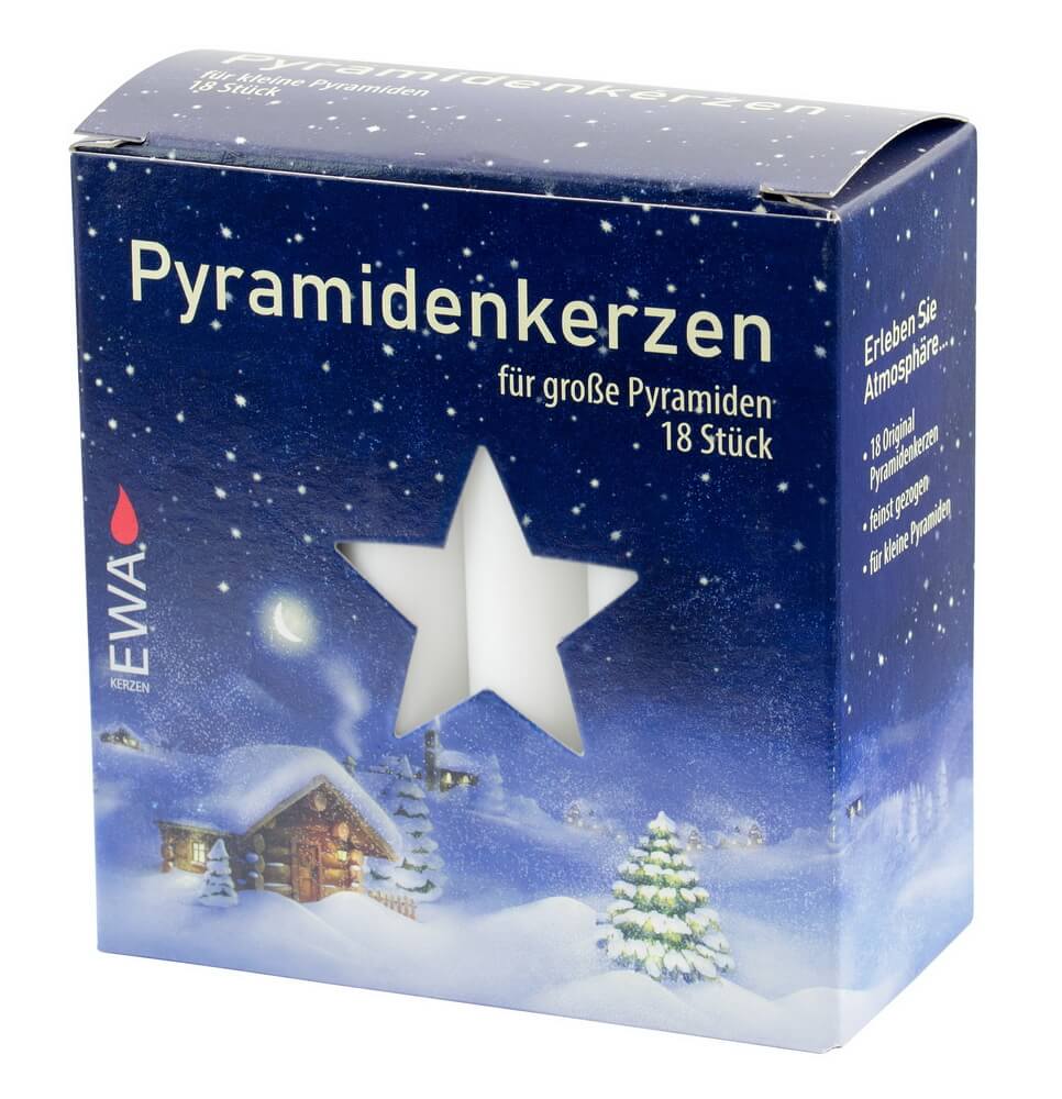EWA Pyramidenkerzen 18 Stück, weiß
