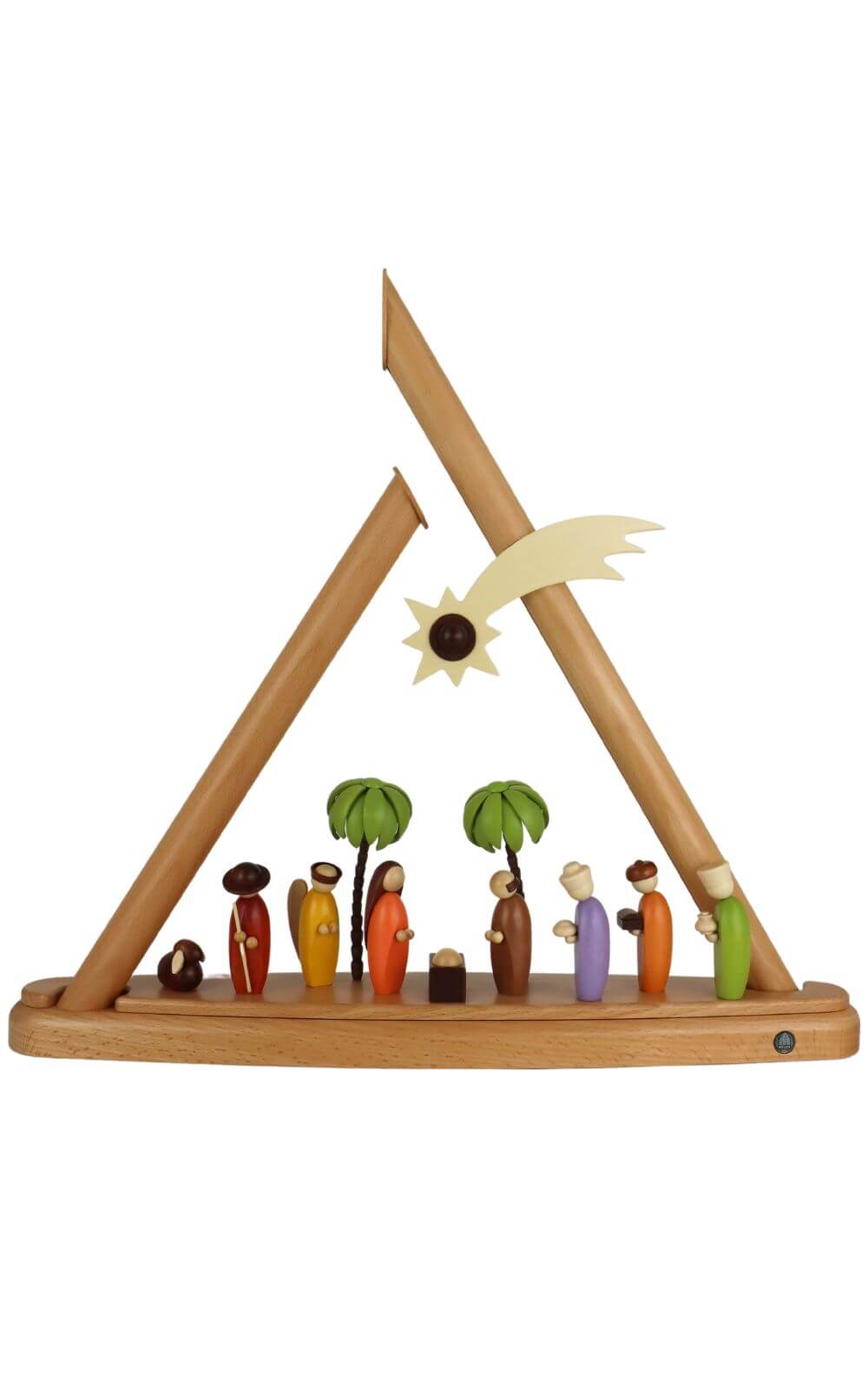LED Candle arch - candle holder Holy Family, coloured, 47 cm by Müller Kleinkunst