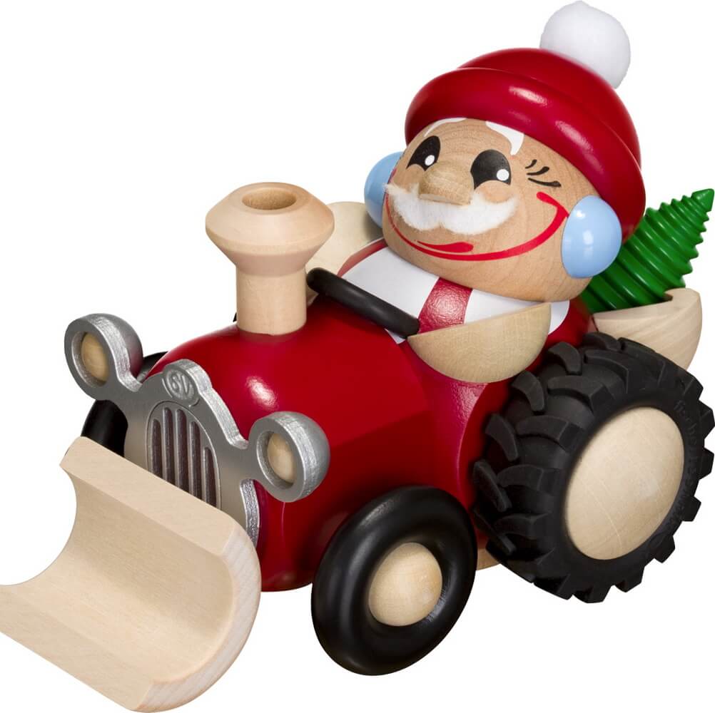Smoking man Santa Claus in a tractor by Seiffener Volkskunst eG