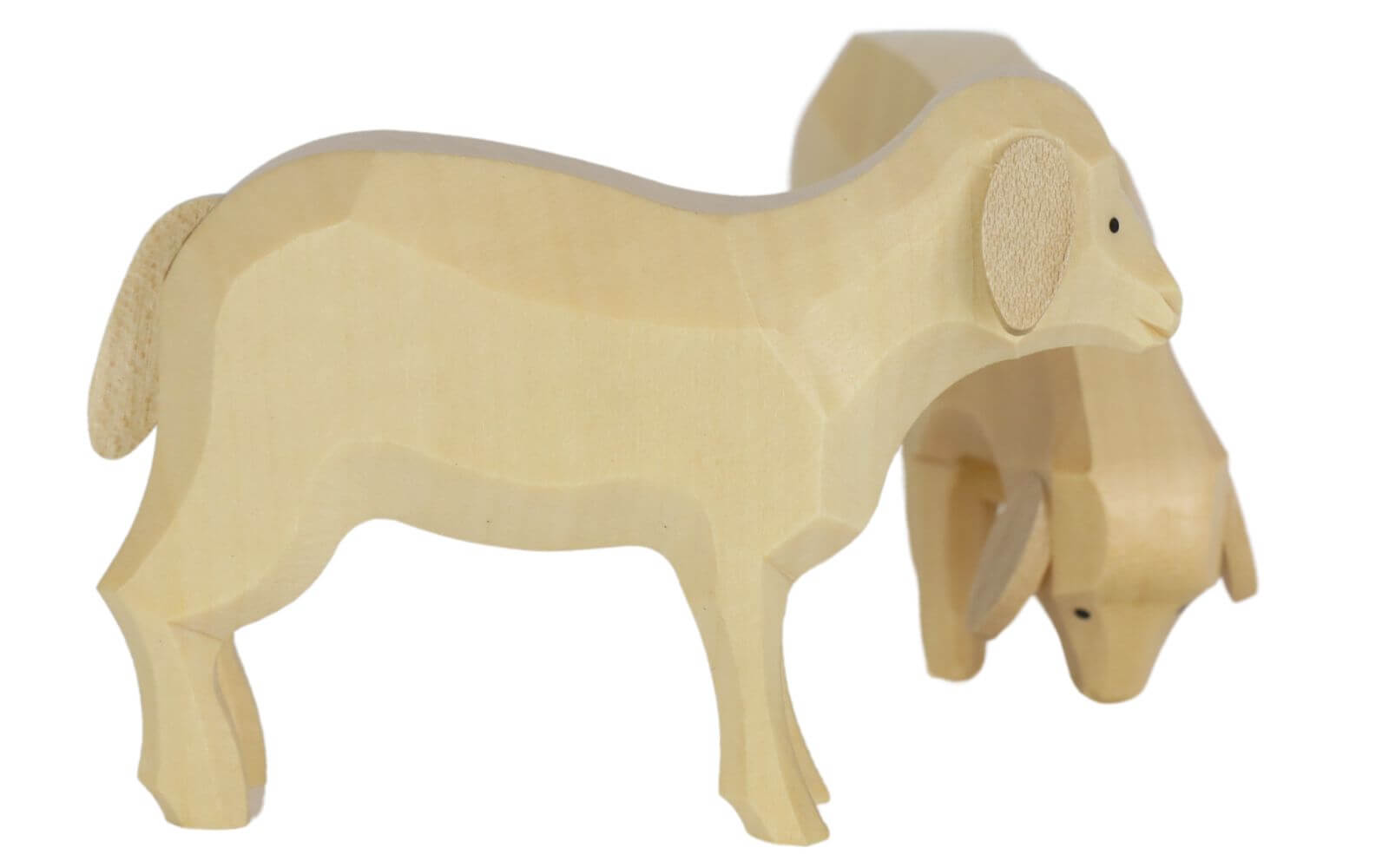 Miniature sheep, set of 2, hand-carved, 6 and 8 cm, natural by Müller Kleinkunst_3