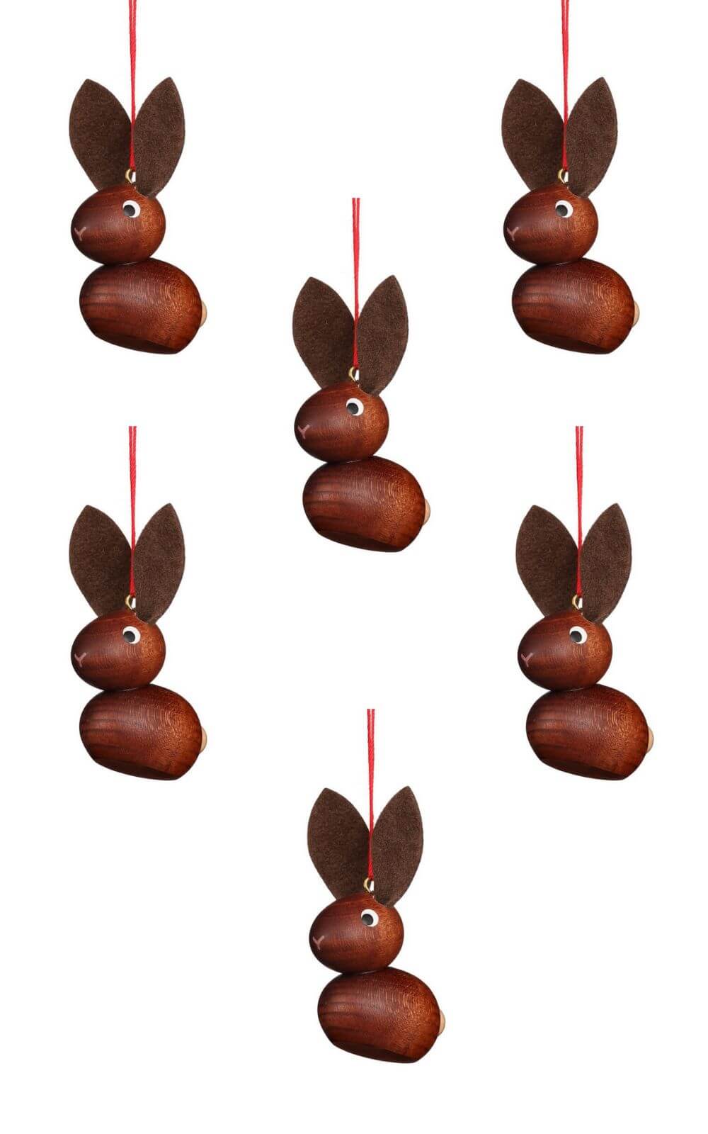 Hanging leather ear bunnies, 6 pieces by Christian Ulbricht
