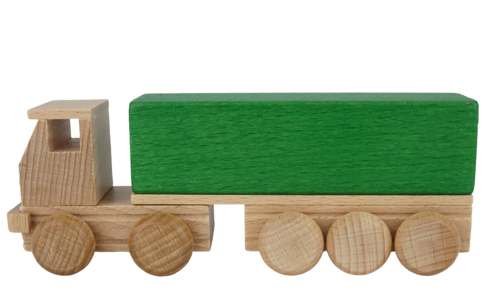 Wooden toy Semi - trailer truck with platform, colored by Ebert GmbH_2