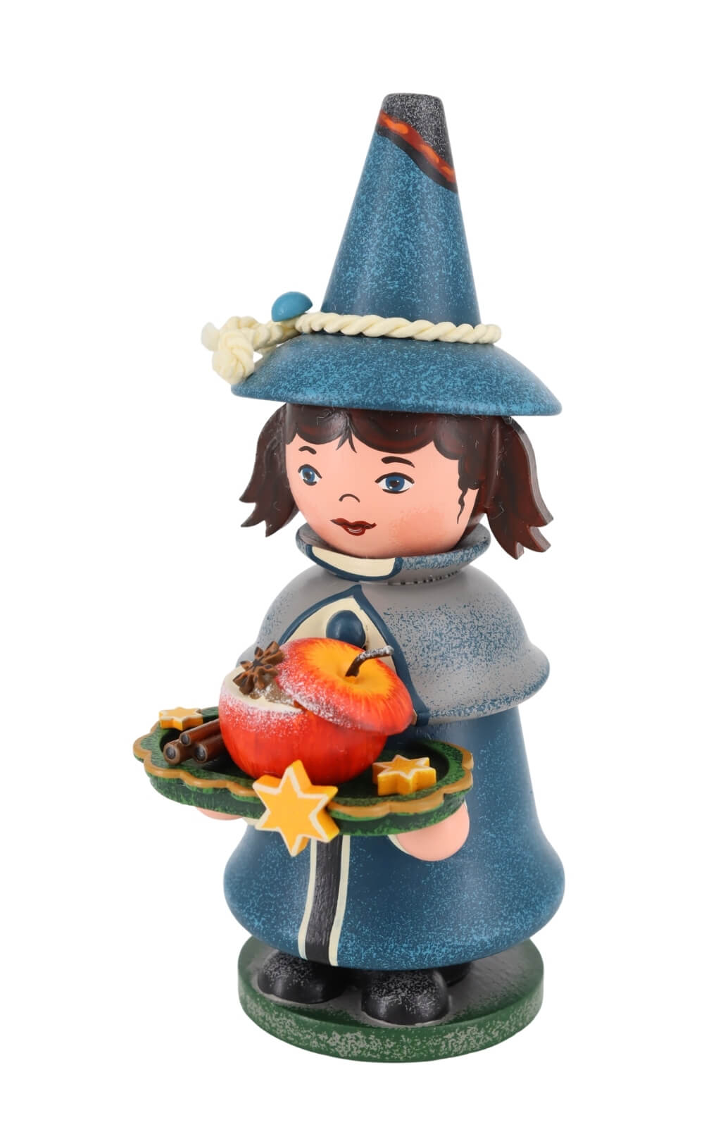 Smoking gnome with baked apple, 14 cm (5.51 inch) by Hubrig Volkskunst_2