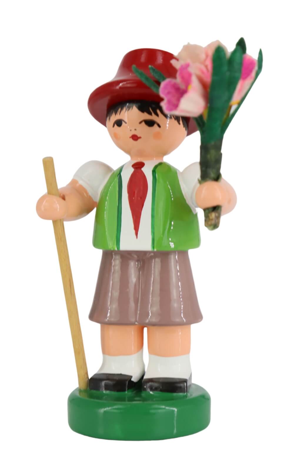 Miniature flower child - boy, green/red by Figurenland Uhlig GmbH_2