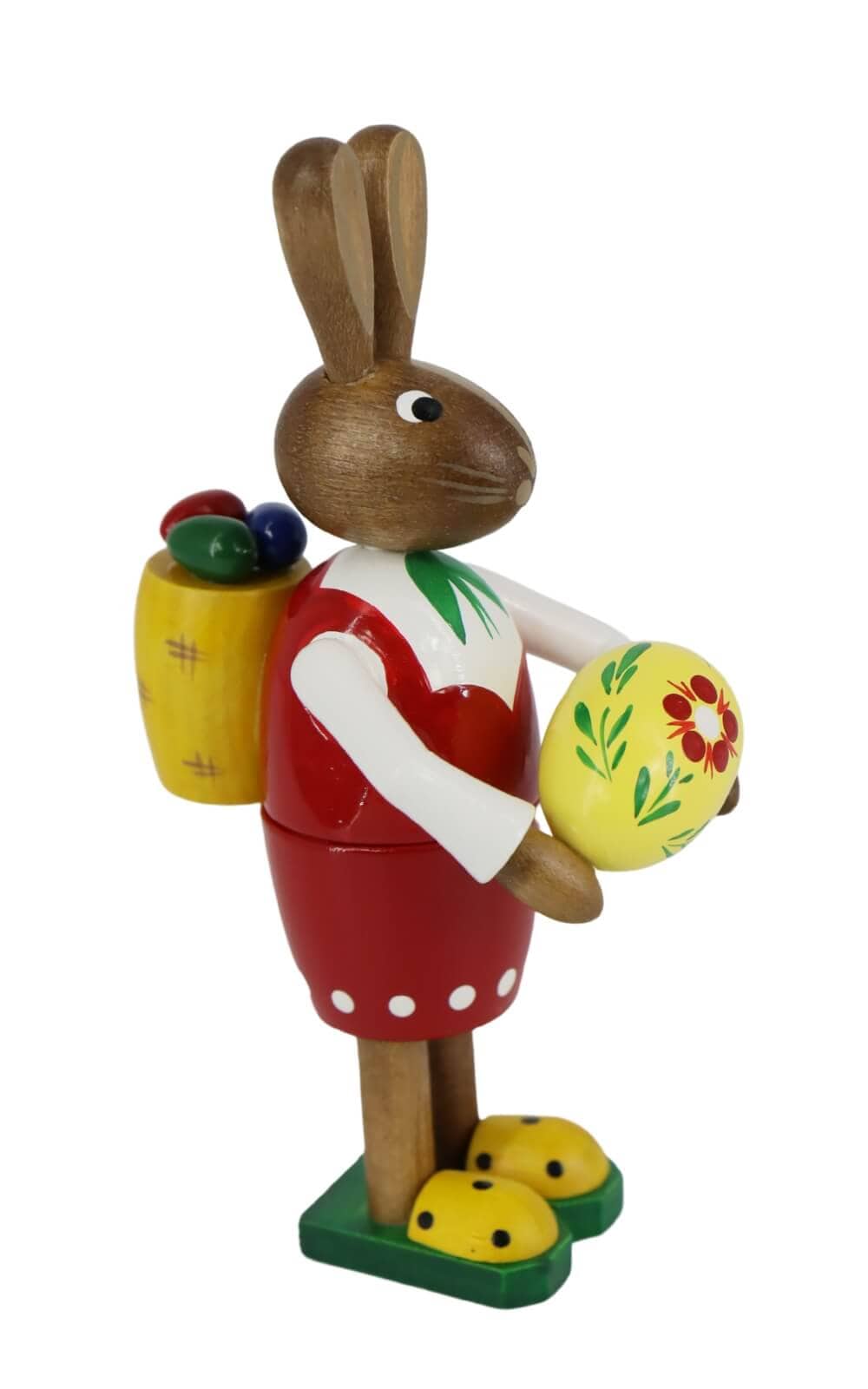 Easter bunny woman with basket and large Easter egg, 15 cm by Figurenland Uhlig GmbH_2