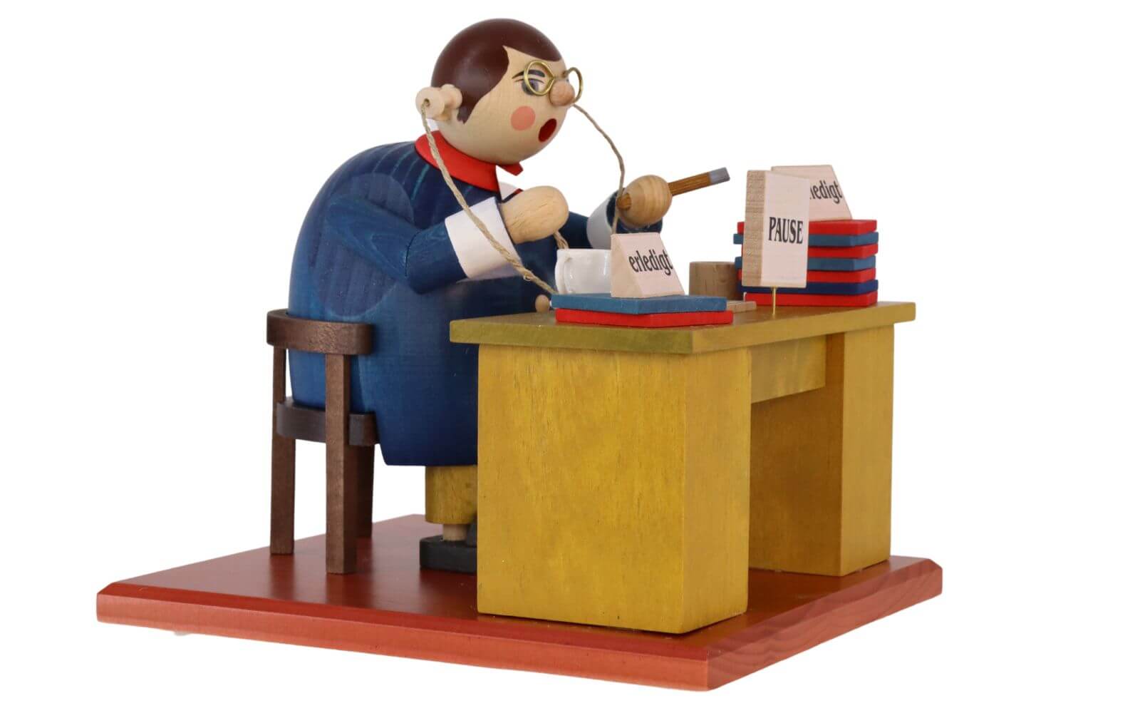 Smoking man Civil servant, 14 cm by Richard Glässer_2