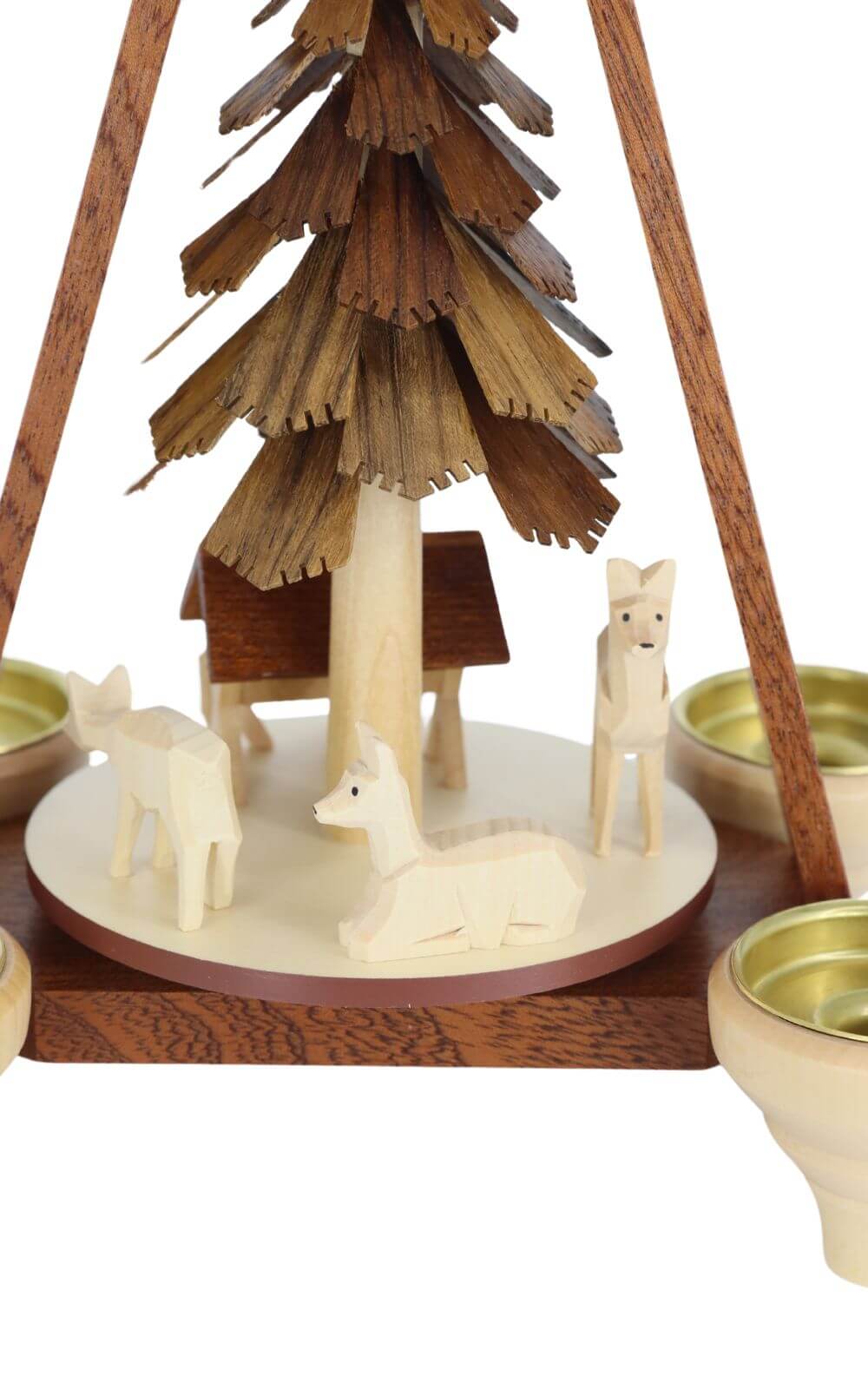 Weihnachtspyramide Rehe, geschnitzt, 29 cm von Müller Kleinkunst_3