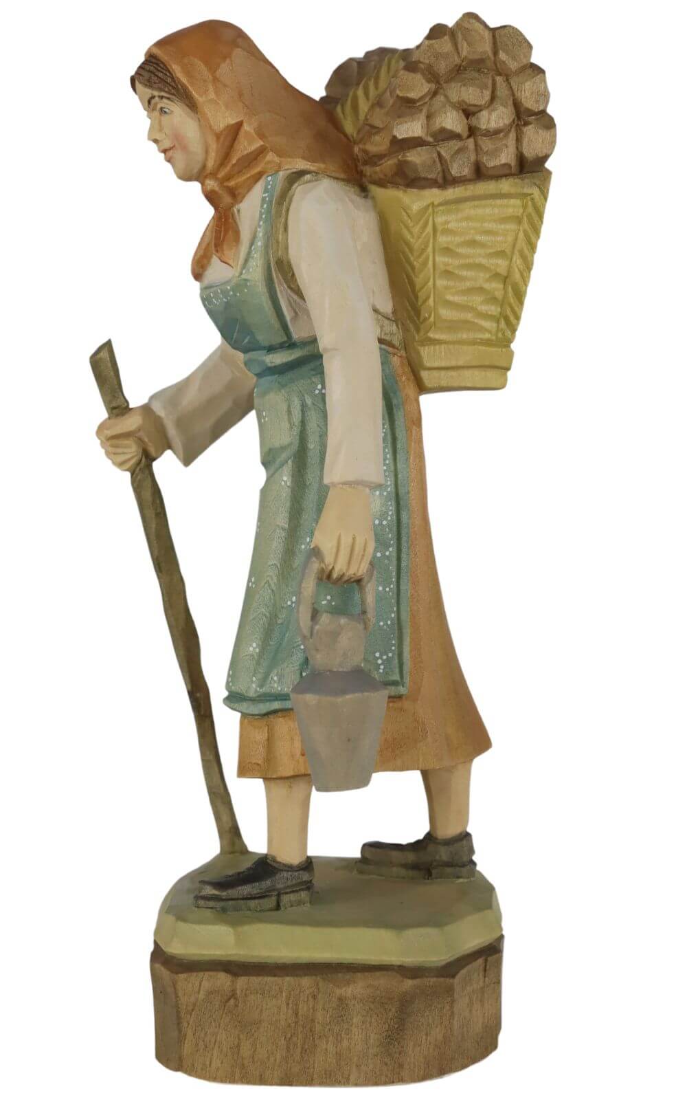 Waldfrau, geschnitzt, 16 cm, farbig von Schnitzkunst aus dem Erzgebirge_2