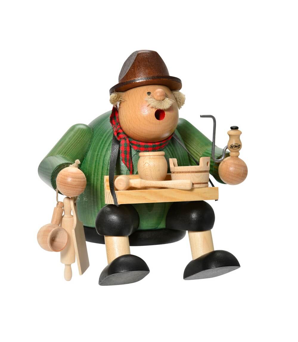 Smoking man edge stool wooden goods dealer, 15 cm by KWO