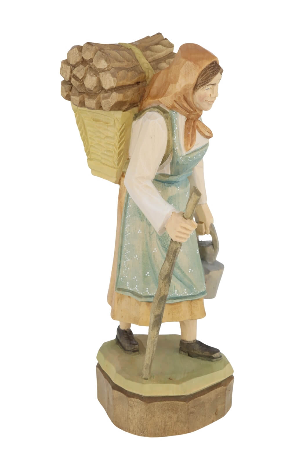 Forest Woman, carved, 25 cm / 9,8 inches, coloured, by Schnitzkunst from the Ore Mountains4