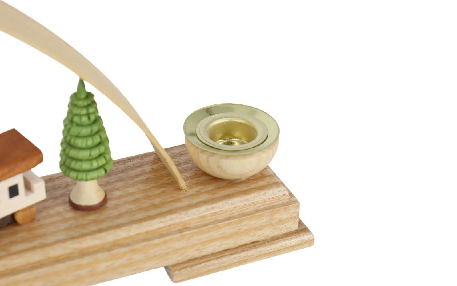 Candle holder mini candle arch with railway, natural, 27 cm, Knuth Neuber_1