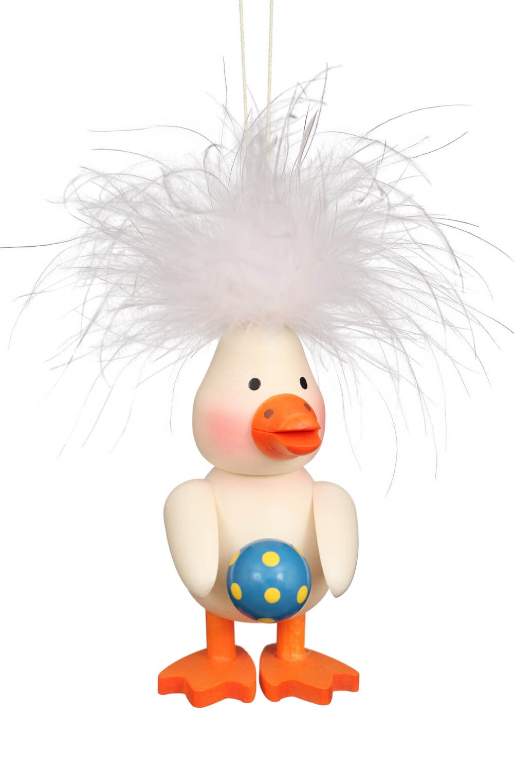 Feather duckling to hang with ball, 10 cm by Christian Ulbricht