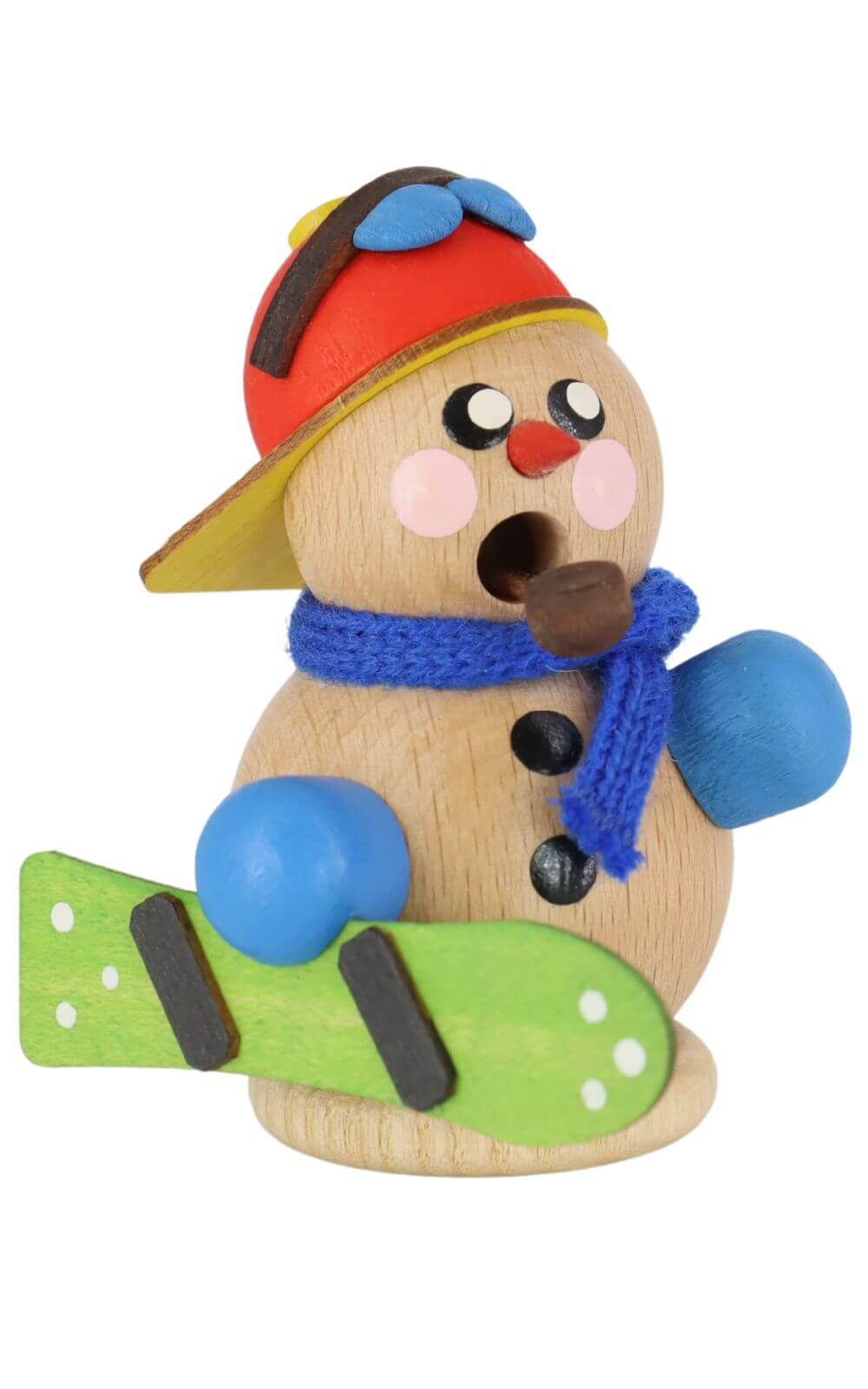Smoking man snowman with snowboard, natural by Gerd Hofmann_3