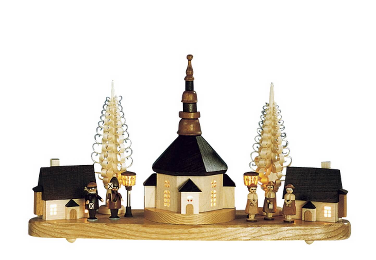 Seiffen church baseboard with lantern children by Knuth Neuber