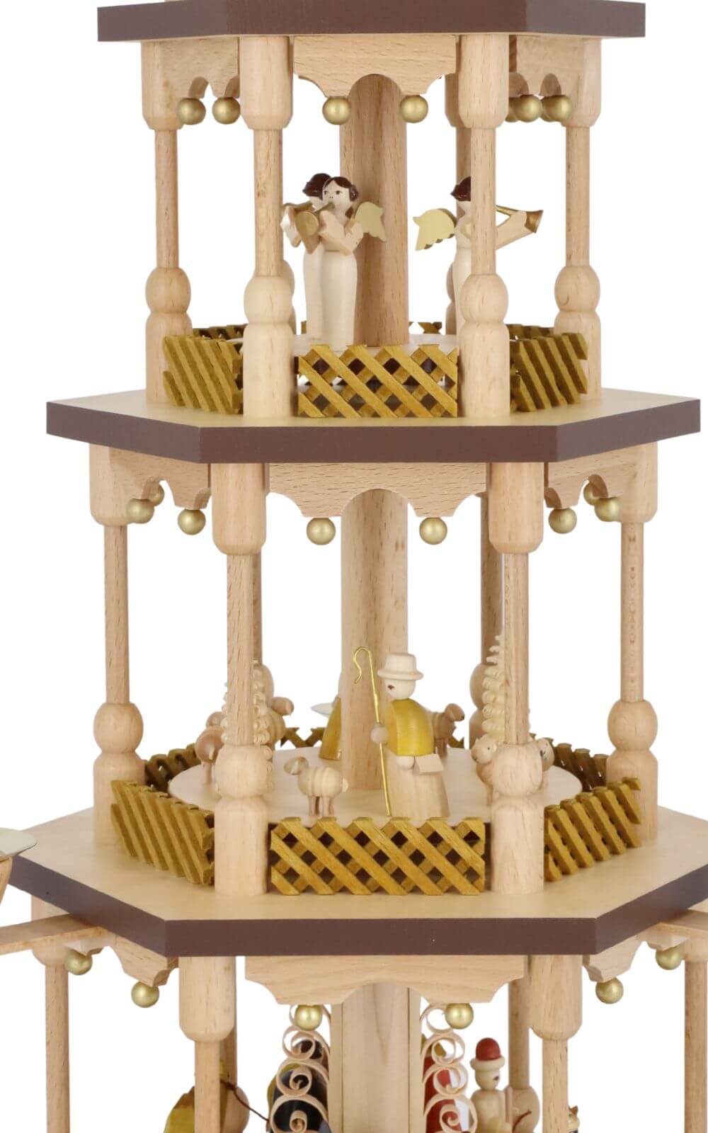 Christmas pyramid with Nativity, 3 - tiered, 54 cm by Richard Glässer_4