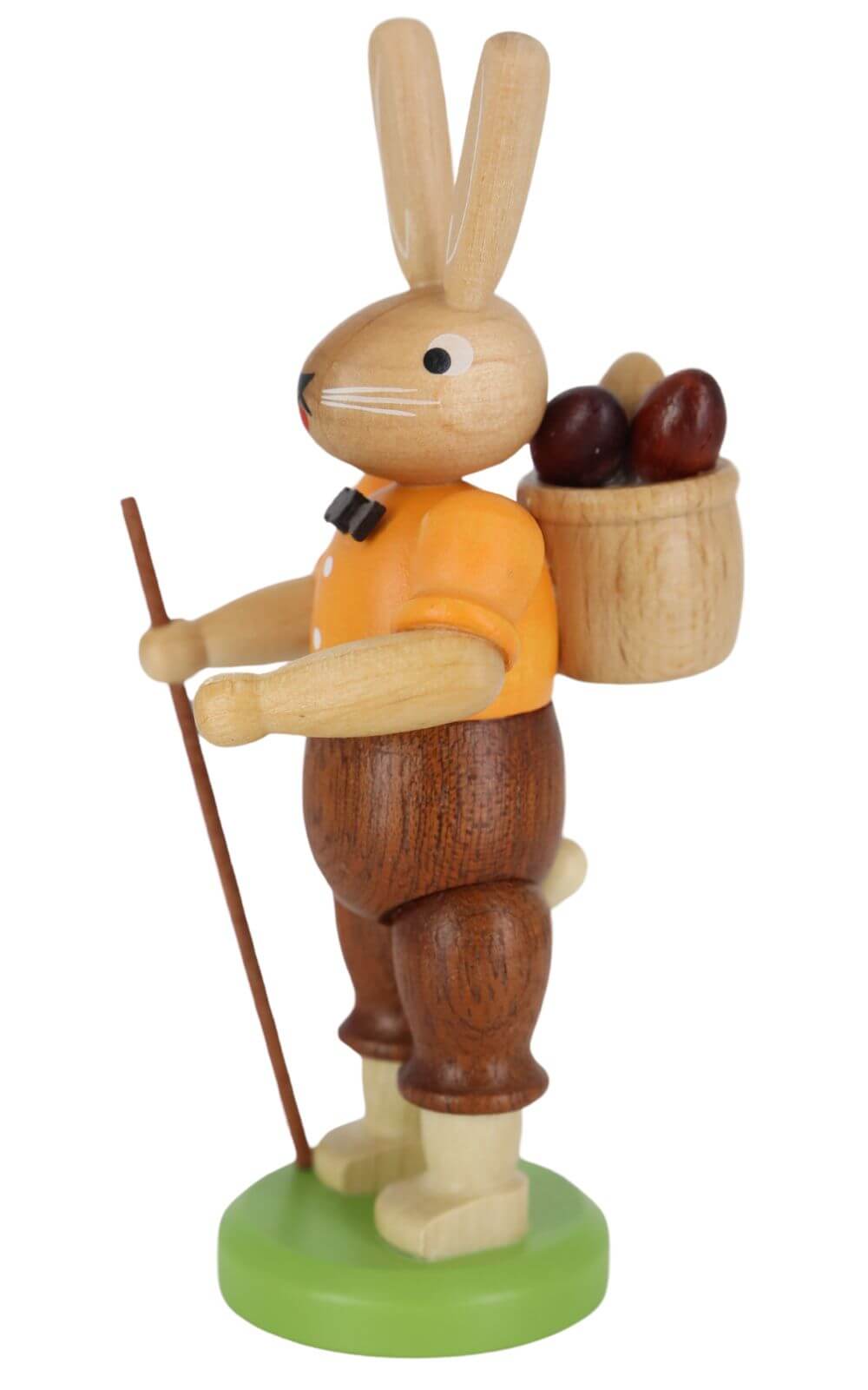 Easter bunny with basket and stick, colored, 11 cm by Müller Kleinkunst_2