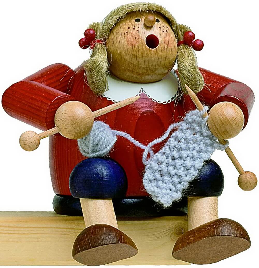 Smoking man edge stool Knitting Liesel, 13 cm by KWO