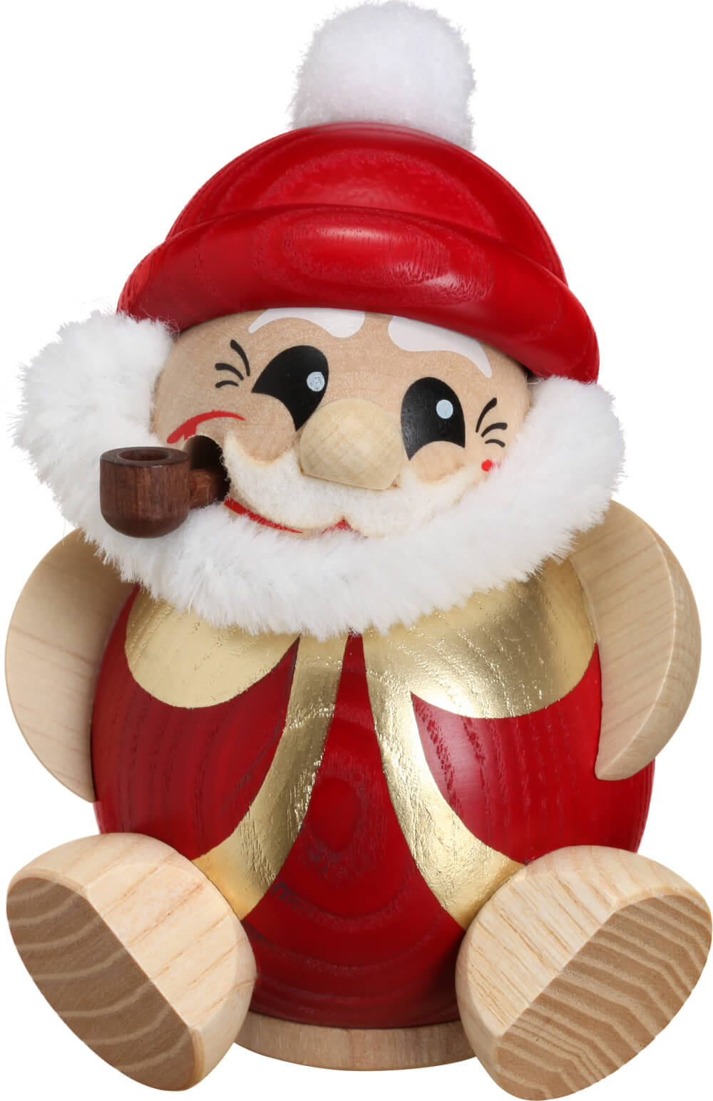 Smoking ball Santa Claus red-gold from Seiffener Volkskunst eG