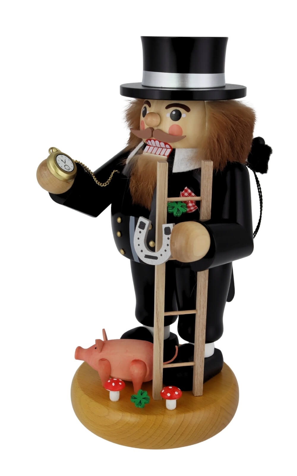 Nutcracker chimney sweep lucky charm, 32 / 12,5 inch cm by Richard Glässer_2