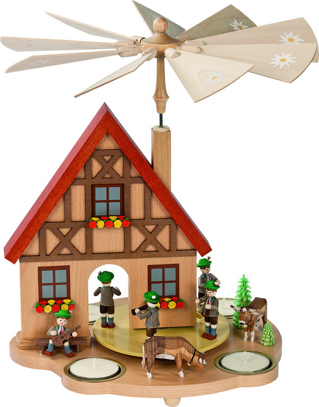 Christmas pyramid house Bavaria for tea lights, 29 cm by Richard Glässer_picture1