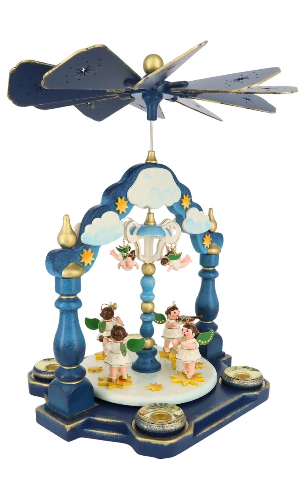 Christmas pyramid with angel orchestra 35 cm (13.78 inch), colorful by Hubrig Volkskunst_2
