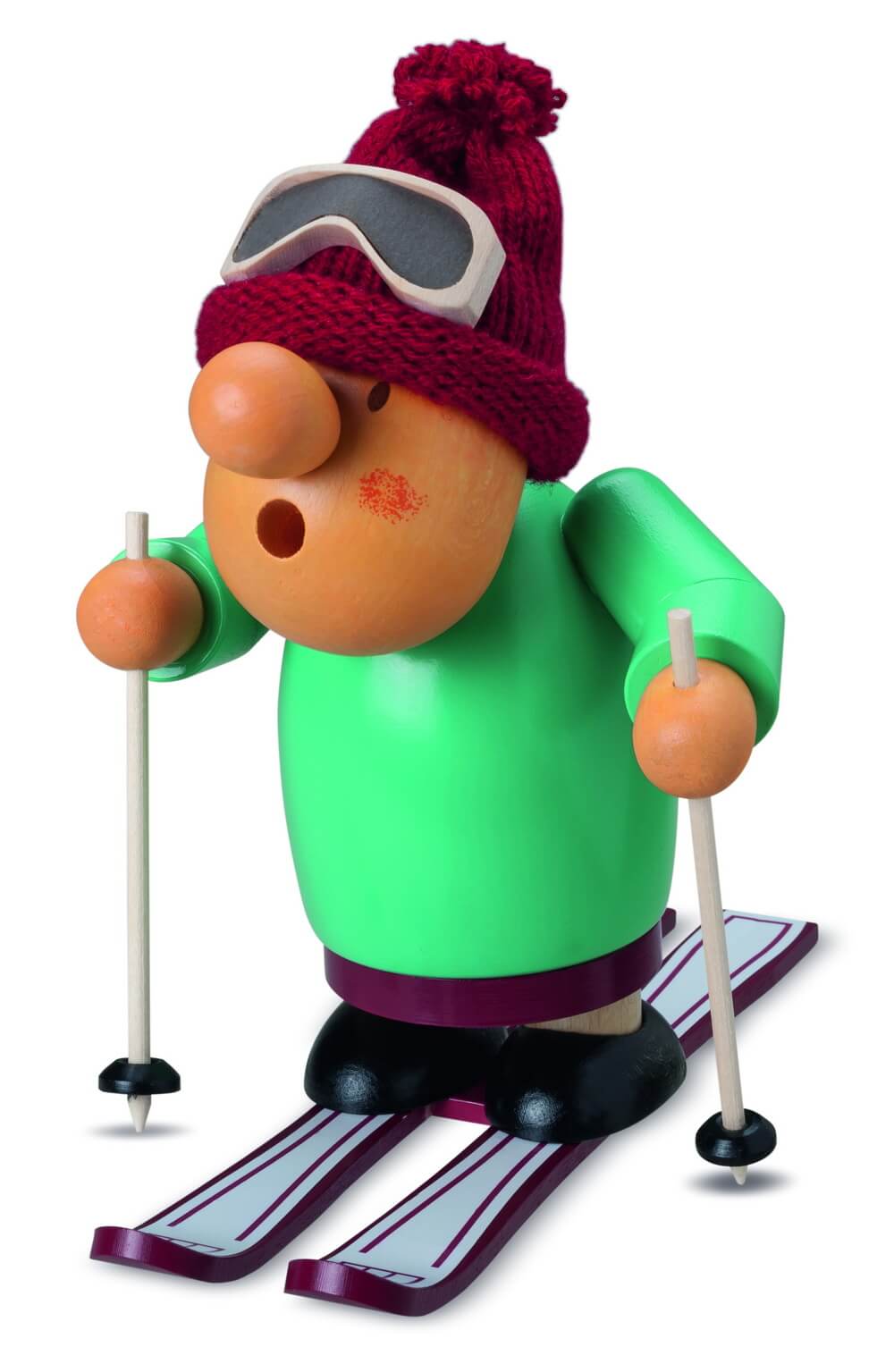 Smoking man Müllerchen® on skis by Müller Kleinkunst