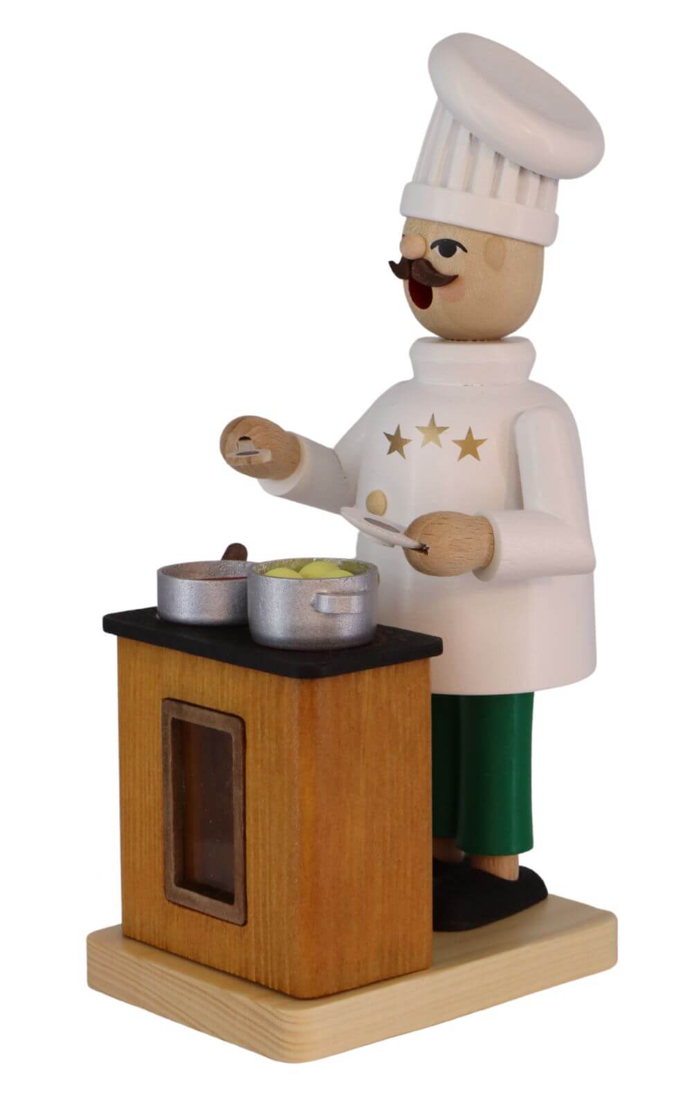 Smoking man TV chef, 18 cm, colored by Richard Glässer_3