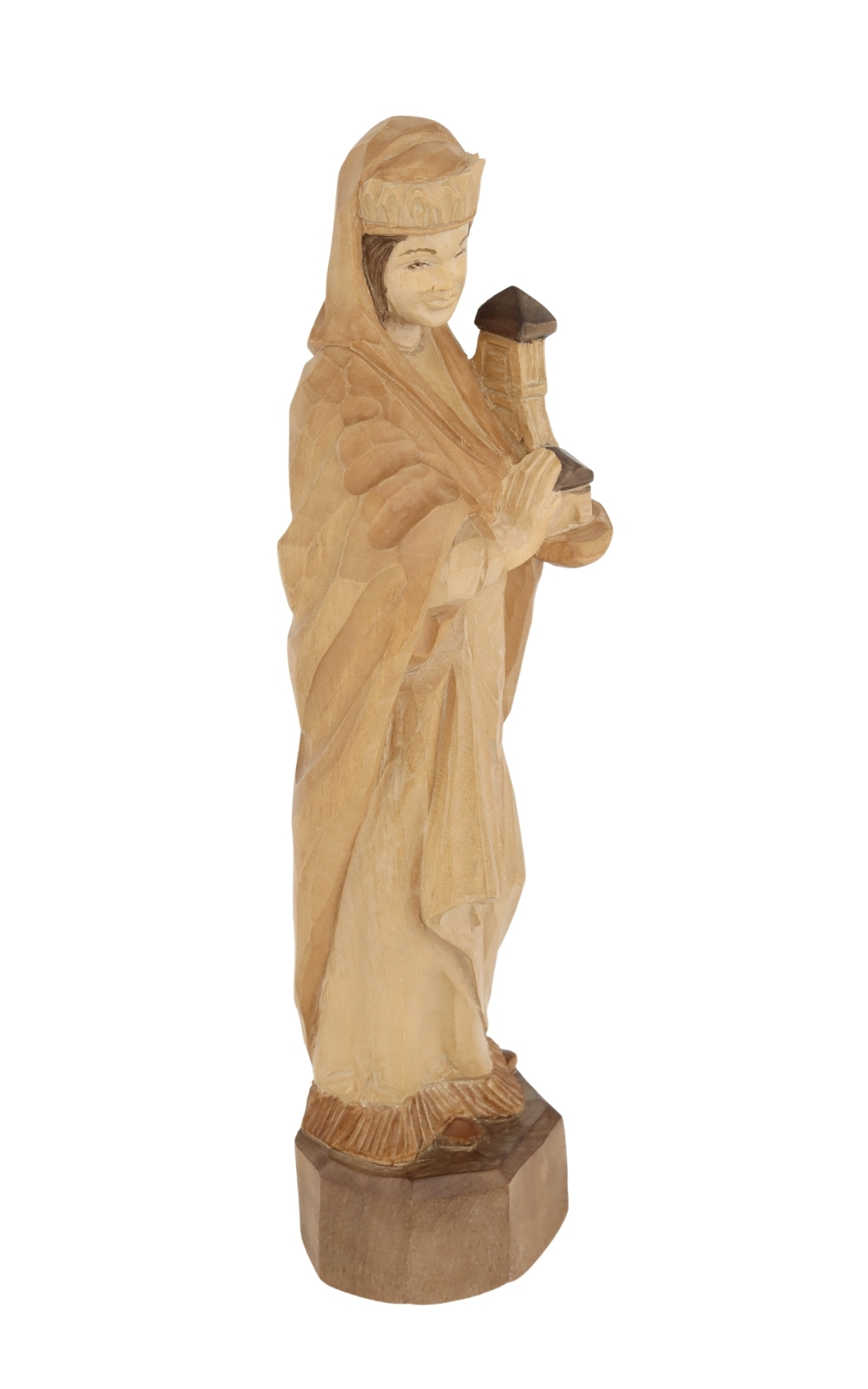 Saint Barbara, carved, 25 cm 9,8 inches, by Schnitzkunst from the Ore Mountains2