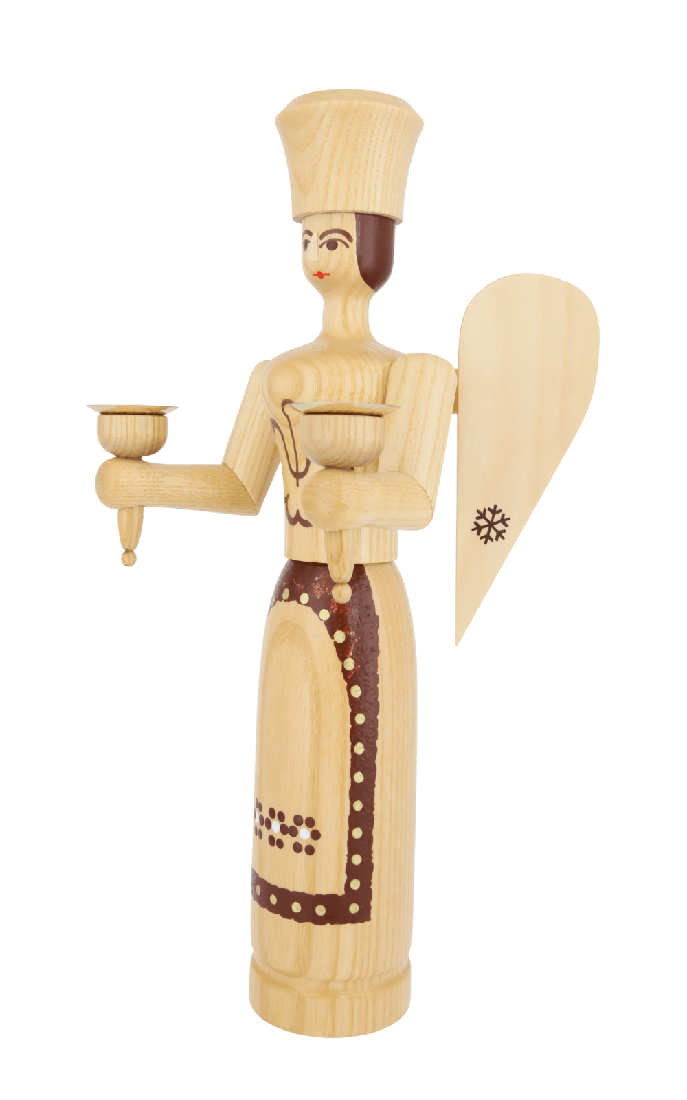 Christmas angel for wax candles, 38 cm, natural by SEIFFEN.COM