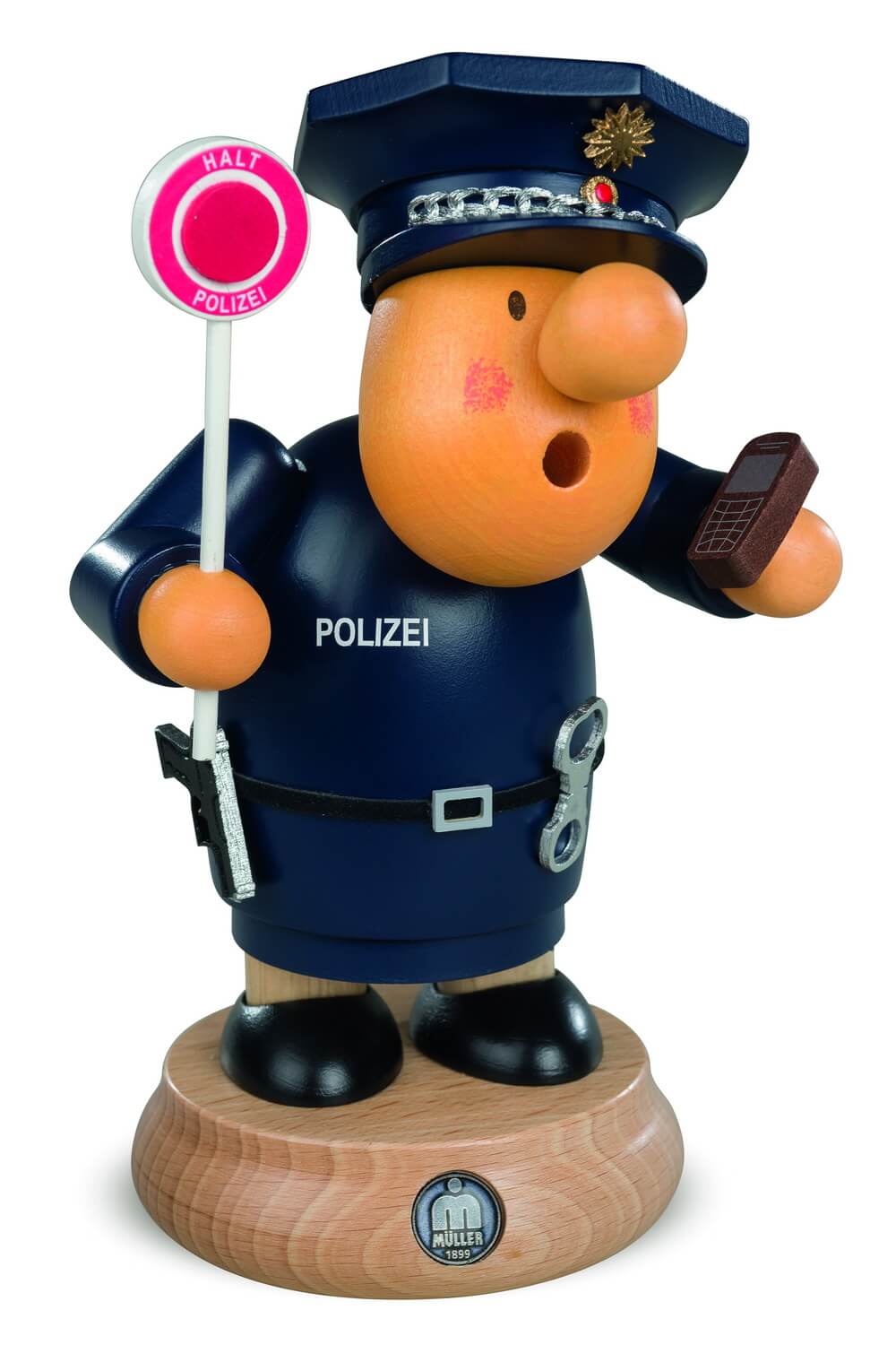 Smoking man Müllerchen® policeman, 16 cm by Müller Kleinkunst