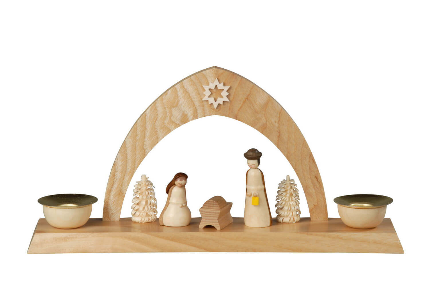 Christmas candle holder Holy Family, 24 cm by Albin Preißler