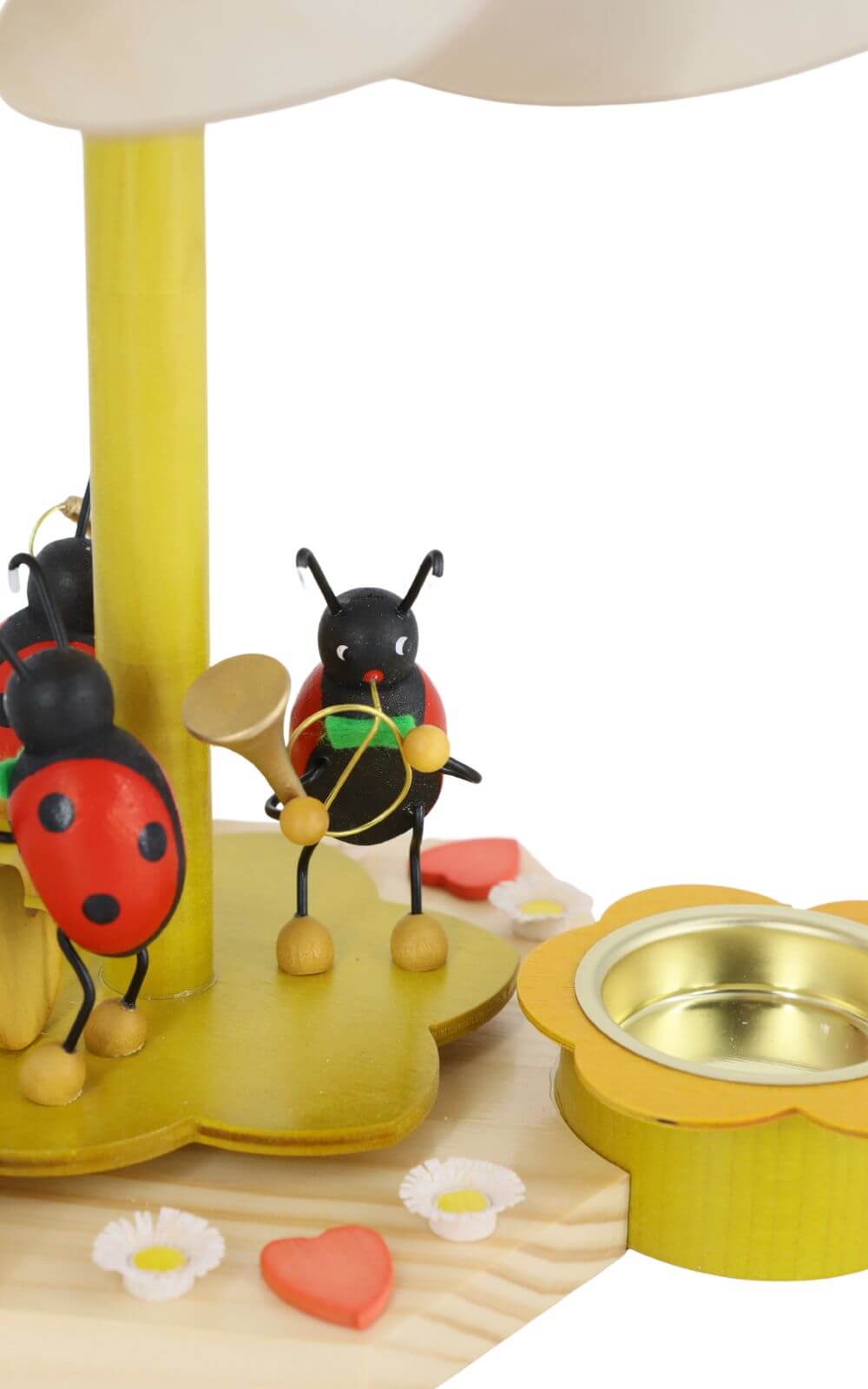 Tea light pyramid with beetle musicians, 19 cm by Ralf Zenker_2